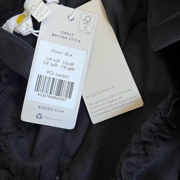 Boden | Frill Tulle Maxi Dress Black - Picture 6 of 7